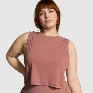 NWT VICTORIA'S SECRET PINK SEAMLESS DRAPEY MUSCLE TANK PINK SIZE XS